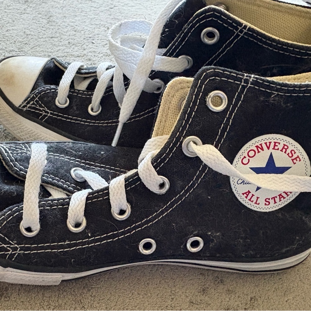 SOLD — Converse Kids Black and White High-Top Chuck Taylor Sneakers 1.5yo